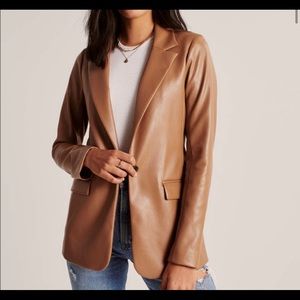 Abercrombie & Fitch Vegan Leather Blazer
